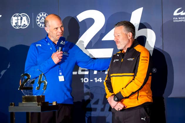 24 HEURES DU MANS 2026 - FRIDAY RUSHBROOK Mark, global director of Ford Racing, BROWN Zak (usa), co-owner of United Autosports, portrait during the 24 Hours of Le Mans 2026, 4th round of the 2026 FIA World Endurance Championship, on June 12, 2026 on the Circuit des 24 Heures du Mans in Le Mans, France - Le MansFrance  Copyright: xFabrizioxBoldonix
