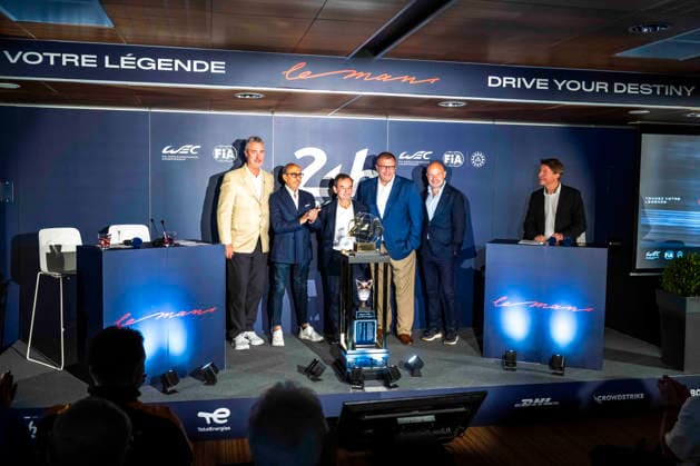 24 HEURES DU MANS 2026 - FRIDAY DOONAN John, president of IMSA, MILLE Richard (fra), PrÃ sident ot the FIA Endurance Commission, portrait, FILLON Pierre (fra), President of ACO, portrait, LEQUIEN FrÃ dÃ ric (fra), CEO of the FIA World Endurance Championship, portrait during the 24 Hours of Le Mans 2026, 4th round of the 2026 FIA World Endurance Championship, on June 12, 2026 on the Circuit des 24 Heures du Mans in Le Mans, France - Le MansFrance  Copyright: xFabrizioxBoldonix