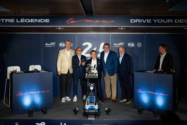 24 HEURES DU MANS 2026 - FRIDAY MILLE Richard (fra), PrÃ sident ot the FIA Endurance Commission, portrait FILLON Pierre (fra), President of ACO, portrait LEQUIEN FrÃ dÃ ric (fra), CEO of the FIA World Endurance Championship, portrait John DOONAN, President of IMSA, portrait at the ACO press conference, PK, Pressekonferenz during the 24 Hours of Le Mans 2026, 4th round of the 2026 FIA World Endurance Championship, on June 12, 2026 on the Circuit des 24 Heures du Mans in Le Mans, France -  Copyright: xGERMAINxHAZARDx