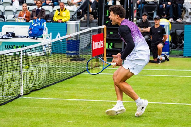 Stuttgart, GERMANY - June 12: Ben Shelton (USA) during the Singles Match between Ben Shelton (USA) vs. Marcos Giron (USA) at BOSS OPEN 2026, Tennisanlage Weissenhof on June 12, 2026 in Stuttgart, Germany. Baden-Württemberg Germany Copyright: xTimoxSteinx