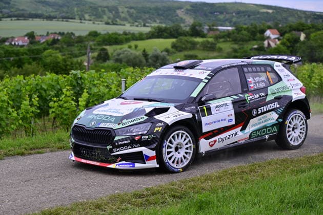 Agrotec Rally Hustopece, treti zavod mistrovstvi Ceske republiky v automobilovych soutezich, 12. cervna 2026, Hustopece, Breclavsko. Posadka Dominik Stritesky a Ondrej Krajca s vozidlem Skoda Fabia RS Rally2. (CTKxPhoto VaclavxSalek) CTKPhotoP2026061206489  CTKPhotoP2026061206489