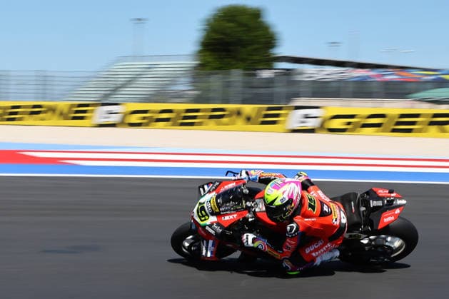IPA85612535 - Alvaro Bautista (ESP) on a Ducati Panigale V4R for the Barni Spark Racing Team during the FIM Superbike World Championship, WM, Weltmeisterschaft Pirelli Emilia Romagna Round at the Misano World Circuit Marco Simoncelli, Misano Adriatico, Italy on June 12, 2026 during the Pirelli Emilia Romagna Round, World Superbike (SBK) race in Italy, Italy, June 12, 2026  Copyright: xValerioxOrigo IPAxSportx xx 85612535