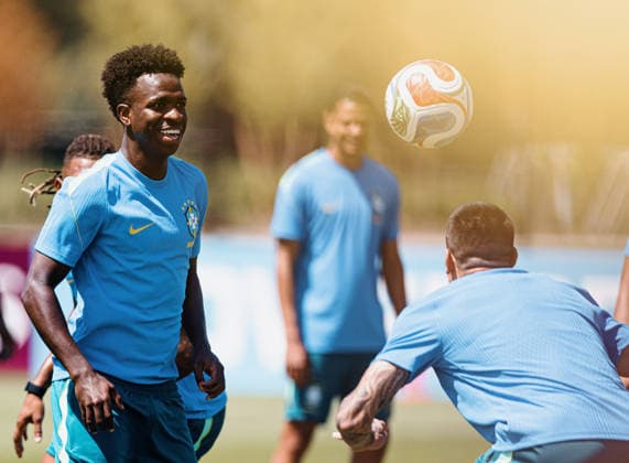 Treino da Seleção Brasileira NOVA JERSEY, NJ - 12.06.2026: TREINO DA SELEcaO BRASILEIRA - Vinicius Junior during a training session with the Brazilian national team, Nationalteam at the New York Red Bulls training center in Morristown, New Jersey, United States. The Brazilian team will face Morocco tomorrow in the first round of Group C of the 2026 FIFA World Cup, WM, Weltmeisterschaft, Fussball (Photo: Marcelo Machado de Melo Fotoarena) x2960551x  MarceloxMachadoxdexMelo