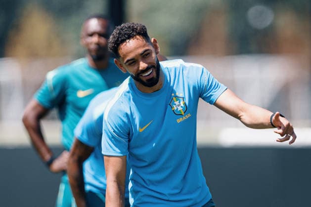 Treino da Seleção Brasileira NOVA JERSEY, NJ - 12.06.2026: TREINO DA SELEcaO BRASILEIRA - Matheus Cunha during a training session with the Brazilian national team, Nationalteam at the New York Red Bulls training center in Morristown, New Jersey, United States. The Brazilian team will face Morocco tomorrow in the first round of Group C of the 2026 FIFA World Cup, WM, Weltmeisterschaft, Fussball (Photo: Marcelo Machado de Melo Fotoarena) x2960550x  MarceloxMachadoxdexMelo