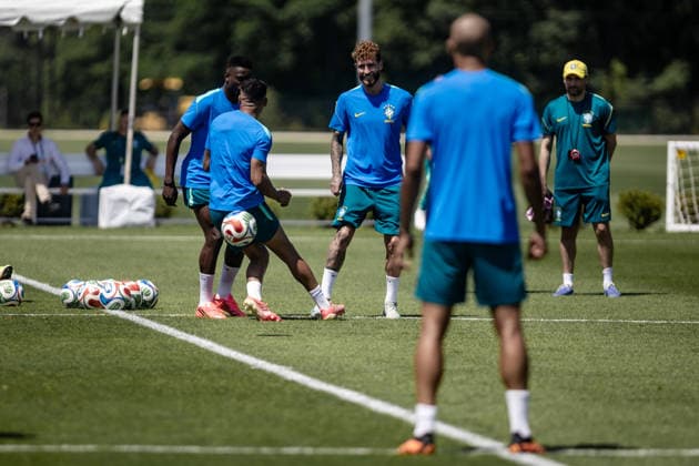 Treino da Seleção Brasileira NOVA JERSEY, NJ - 11.06.2028: TREINO DA SELEcaO BRASILEIRA - Leo Pereira, during the last training session of the Brazilian national team, Nationalteam held at Columbia Park Training Facility, in Morristown, New Jersey, United States, this Friday (12), in preparation for the match against Morocco for the 2026 FIFA World Cup, WM, Weltmeisterschaft, Fussball (Photo: Danilo Fernandes Fotoarena) x2960573x  DaniloxFernandes