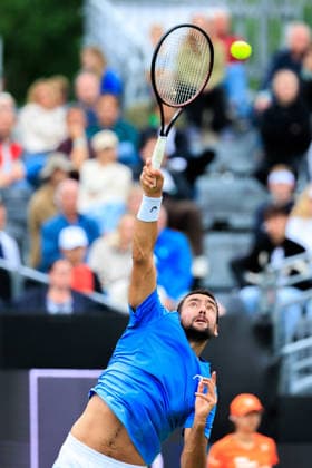 2026-06-12 - Libema Open 2026 ROSMALEN, NETHERLANDS - JUNE 12: Marin Cilic of Croatia during the Libema Open 2026 at Autotron on June 12, 2026 in Rosmalen, Netherlands Rosmalen Autotron Netherlands Content not available for redistribution in The Netherlands directly or indirectly through any third parties. Copyright: xMarcelxvanxPlateringenx