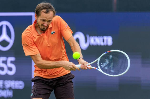 2026-06-12 - Libema Open 2026 ROSMALEN, NETHERLANDS - JUNE 12: Daniil Medvedev during the Libema Open 2026 at Autotron on June 12, 2026 in Rosmalen, Netherlands Rosmalen Autotron Netherlands Content not available for redistribution in The Netherlands directly or indirectly through any third parties. Copyright: xMarcelxvanxPlateringenx