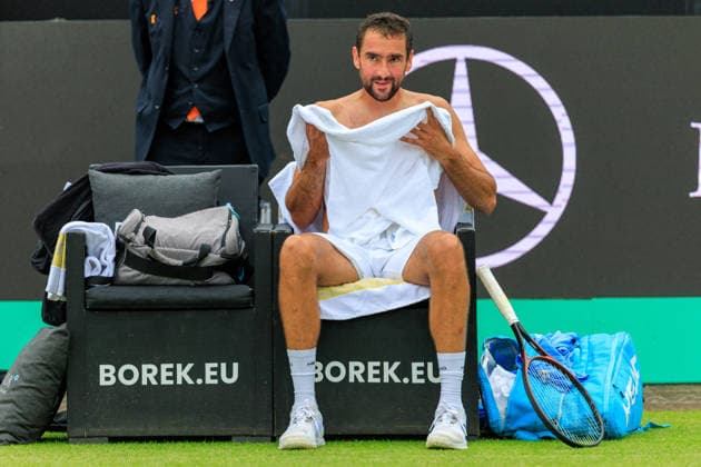 2026-06-12 - Libema Open 2026 ROSMALEN, NETHERLANDS - JUNE 12: Marin Cilic of Croatia during the Libema Open 2026 at Autotron on June 12, 2026 in Rosmalen, Netherlands Rosmalen Autotron Netherlands Content not available for redistribution in The Netherlands directly or indirectly through any third parties. Copyright: xMarcelxvanxPlateringenx