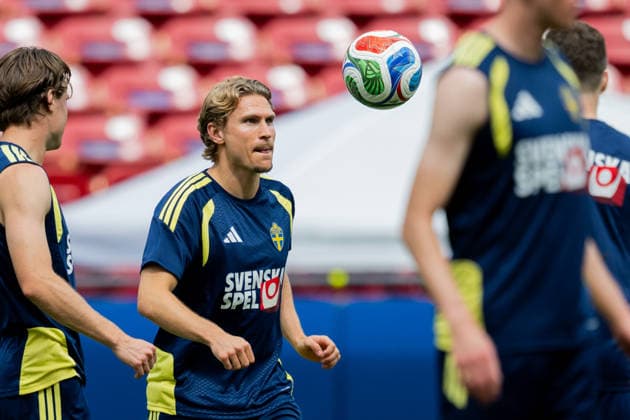 260612 Carl Starfelt of the Swedish national football team at a training session during day 2 of the FIFA World Cup, WM, Weltmeisterschaft, Fussball 2026 on June 12, 2026 in Dallas. Photo: Petter Arvidson BILDBYRAN kod PA PA1229 fotboll football soccer fotball vm fotbolls-vm fotball-vm fotbolls-vm 2026 fifa world cup 2026 träning practice training sverige sweden sverige a bbeng