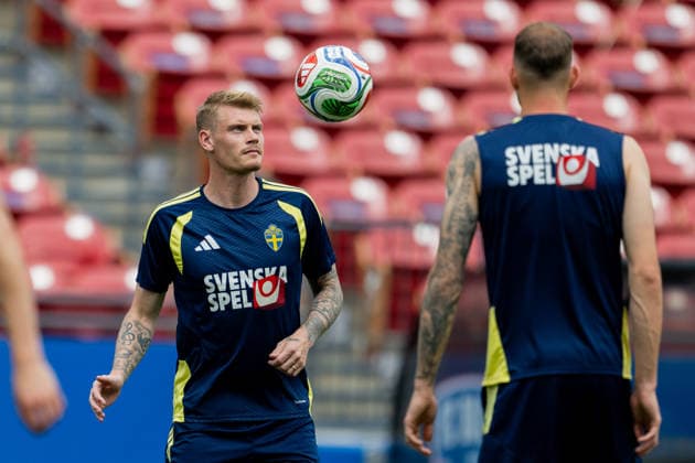 260612 Eric Smith of the Swedish national football team at a training session during day 2 of the FIFA World Cup, WM, Weltmeisterschaft, Fussball 2026 on June 12, 2026 in Dallas. Photo: Petter Arvidson BILDBYRAN kod PA PA1229 fotboll football soccer fotball vm fotbolls-vm fotball-vm fotbolls-vm 2026 fifa world cup 2026 träning practice training sverige sweden sverige a bbeng