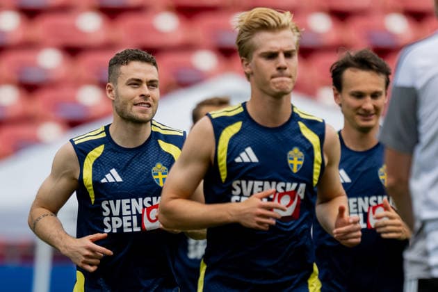 260612 Gabriel Gudmundsson of the Swedish national football team at a training session during day 2 of the FIFA World Cup, WM, Weltmeisterschaft, Fussball 2026 on June 12, 2026 in Dallas. Photo: Petter Arvidson BILDBYRAN kod PA PA1229 fotboll football soccer fotball vm fotbolls-vm fotball-vm fotbolls-vm 2026 fifa world cup 2026 träning practice training sverige sweden sverige a bbeng
