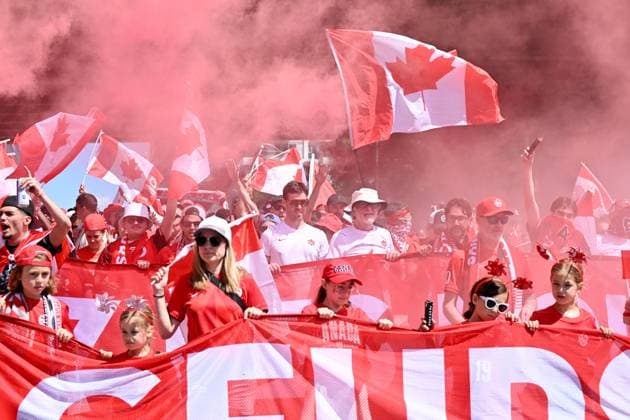 June 12, 2026, Toronto, On, Canada: Canada s Voyageurs parade toward Toronto Stadium ahead of Canada s World Cup match against Bosnia and Herzegovina in Toronto, on Friday, June 12, 2026. Canada News - June 12, 2026  - ZUMAc35_ 20260612_zaf_c35_050 Copyright: xJonxBlackerx