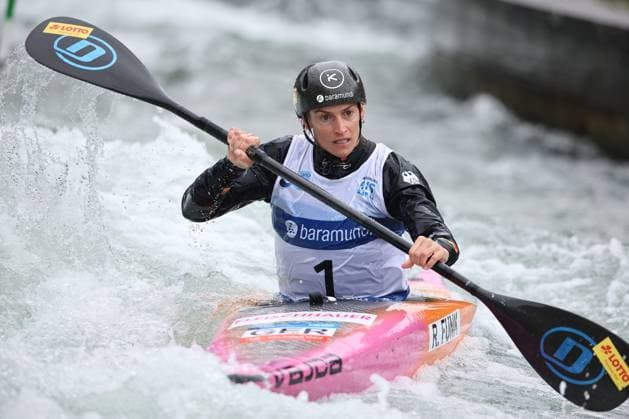2026 ICF Canoe Slalom World Cup Augsburg AUGSBURG, GERMANY - JUNE 12: Ricarda Funk of Germany competes in the Women s Kayak K1 heats during the 2026 ICF Canoe Slalom World Cup Augsburg at Eiskanal Augsburg on June 12, 2026 in Augsburg, Germany. (Photo by Marcus Hartmann Beautiful Sports)