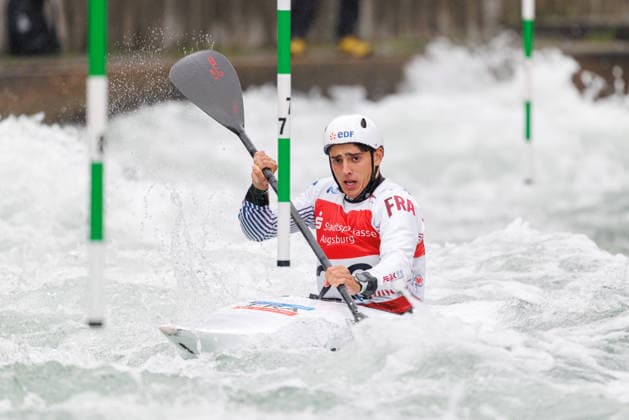 Martin Cornu (FRA) bei ICF CANOE SLALOM WORLD CUP, Kanusport, Männer, Kajak, 2026, am 12.06.2026 in Augsburg, Eiskanal. Bayern Deutschland