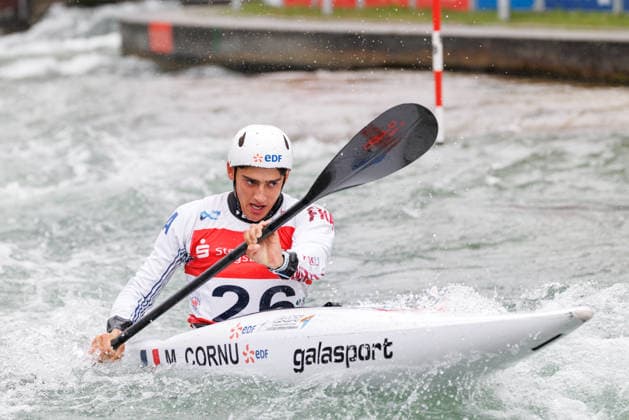 Martin Cornu (FRA) bei ICF CANOE SLALOM WORLD CUP, Kanusport, Männer, Kajak, 2026, am 12.06.2026 in Augsburg, Eiskanal. Bayern Deutschland