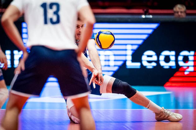 Matej Pastrnak (CZE) in action during the European Volleyball League match Bosnia and Herzegovina vs. Czech Republic, in Jihlava, June 12, 2026. (CTKxPhoto JaroslavxSvoboda) CTKPhotoP2026061207117  CTKPhotoP2026061207117