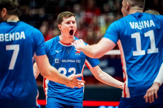 Ondrej Roman (CZE) reacts during the European Volleyball League match Bosnia and Herzegovina vs. Czech Republic, in Jihlava, June 12, 2026. (CTKxPhoto JaroslavxSvoboda) CTKPhotoP2026061207119  CTKPhotoP2026061207119