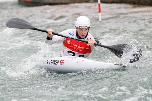 Sam Leaver (GBR) bei ICF CANOE SLALOM WORLD CUP, Kanusport, Männer, Kajak, 2026, am 12.06.2026 in Augsburg, Eiskanal. Bayern Deutschland
