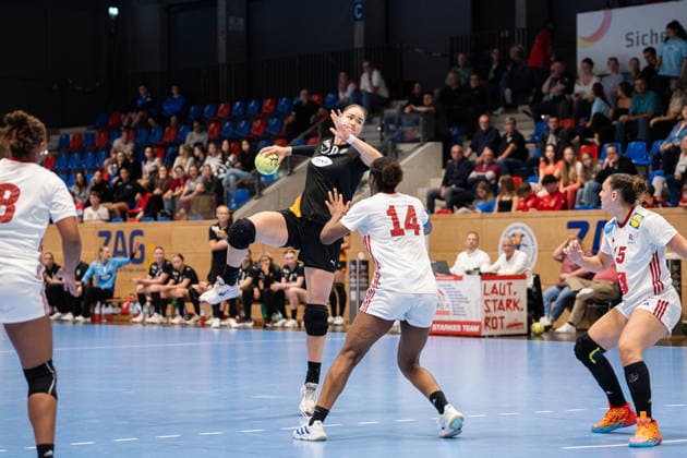 U20 Frauen-Nationalmannschaft Deutschland (GER) vs. U20 Frauen-Nationalmannschaft Frankreich (FRA), Handball, Vier-Nationenturnier, 12.6.2026, Saision 2025 2026, Hannover Marlene Tucholke (Deutschland U20 Frauen, 20, spielt bei HC Leipzig) im Torwurf Hannover Sportzentrum Vinnhorst Deutschland