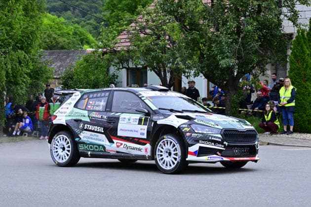 Agrotec Rally Hustopece, treti zavod mistrovstvi Ceske republiky v automobilovych soutezich, 12. cervna 2026, Hustopece, Breclavsko. Posadka Dominik Stritesky a Ondrej Krajca s vozidlem Skoda Fabia RS Rally2. (CTKxPhoto VaclavxSalek) CTKPhotoP2026061207127  CTKPhotoP2026061207127