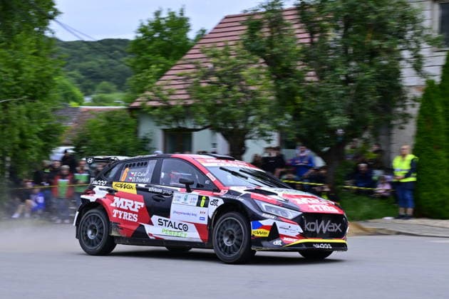Agrotec Rally Hustopece, treti zavod mistrovstvi Ceske republiky v automobilovych soutezich, 12. cervna 2026, Hustopece, Breclavsko. Posadka Erik Cais a Daniel Trunkat s vozidlem Hyundai i20 N Rally2. (CTKxPhoto VaclavxSalek) CTKPhotoP2026061207180  CTKPhotoP2026061207180