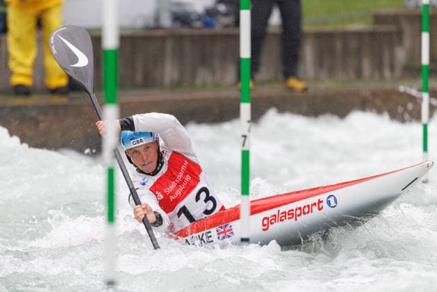Joseph Clarke (GBR) bei ICF CANOE SLALOM WORLD CUP, Kanusport, Männer, Kajak, 2026, am 12.06.2026 in Augsburg, Eiskanal. Bayern Deutschland