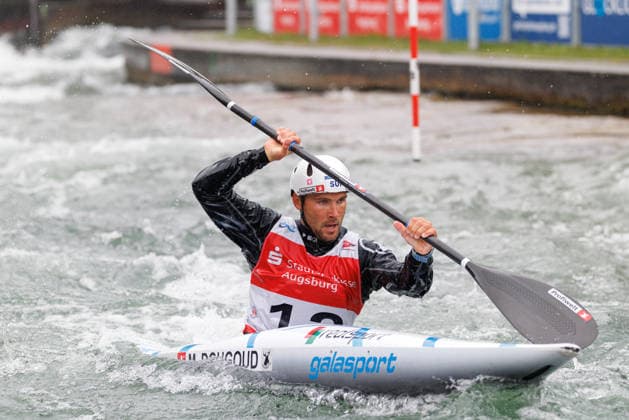 Martin Dougoud (SUI) bei ICF CANOE SLALOM WORLD CUP, Kanusport, Männer, Kajak, 2026, am 12.06.2026 in Augsburg, Eiskanal. Bayern Deutschland