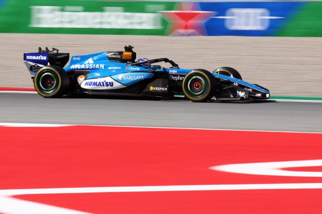 F1 Gran Prix of Spain Alexander Albon of Williams Racing on track during free practice 2 ahead of the F1 Grand Prix of Catalunya at Montemelo Circuit on June 12, 2026 in Barcelona, Spain. Barcelona Circuit de Catalunya Spain Copyright: xMarcoxCanonierox