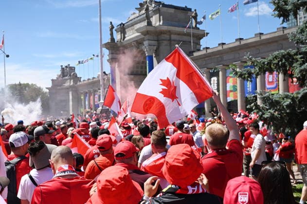 June 12, 2026, Toronto, On, Canada: Canada s Voyageurs parade toward Toronto Stadium ahead of Canada s World Cup match against Bosnia and Herzegovina in Toronto, on Friday, June 12, 2026. Canada News - June 12, 2026  - ZUMAc35_ 20260612_zaf_c35_058 Copyright: xJonxBlackerx