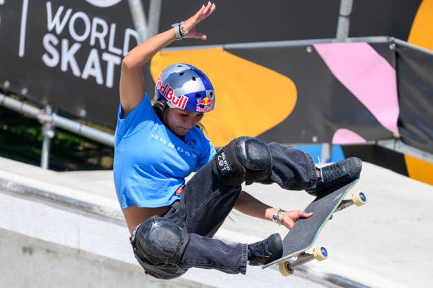 Sky Brown of Great Britain competes in the quarter finals of the women s park skateboard World Cup at Ostia Park in Rome (Italy), June 12, 2026. andreaxstaccioli