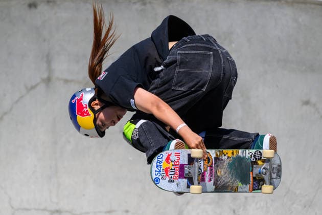 Hinano Kusaki of Japan competes in the quarter finals of the women s park skateboard World Cup at Ostia Park in Rome (Italy), June 12, 2026. andreaxstaccioli