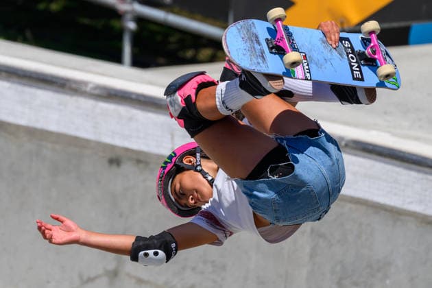 Arisa Trew of Australia competes in the quarter finals of the women s park skateboard World Cup at Ostia Park in Rome (Italy), June 12, 2026. andreaxstaccioli
