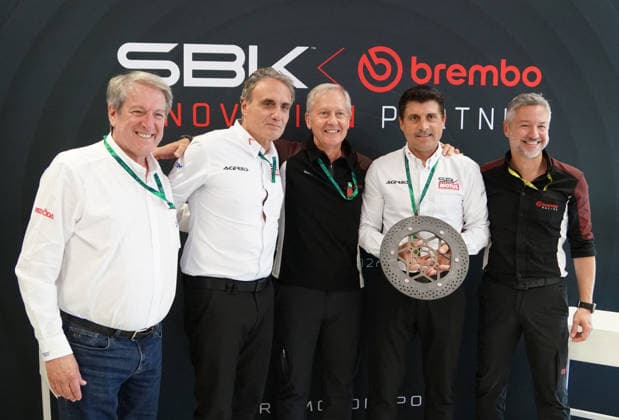 Foto Alessandro La Rocca LaPresse 12-06-2026, Misano World Circuit Marco Simoncelli Motociclismo-WSBK Fim Superbike World Championship, WM, Weltmeisterschaft Pirelli Emilia Romagna Round 12-14-June 2026 Prove Libere nella foto:Presentazione Partnership Brembo WSBK per i prossimi anni Photo Alessandro La Rocca LaPresse 2025 12 june, Misano World Circuit Marco Simoncelli Sport- Motorcycling - WSBK Fim Superbike World Championship-Pirelli Emilia Romagna Round-12-14-June 2026- Practise in the photo:Presentation of Brembo and WSBK partenership for the coming yaears  Copyright: xAlessandroxLaxRocca LaPressex