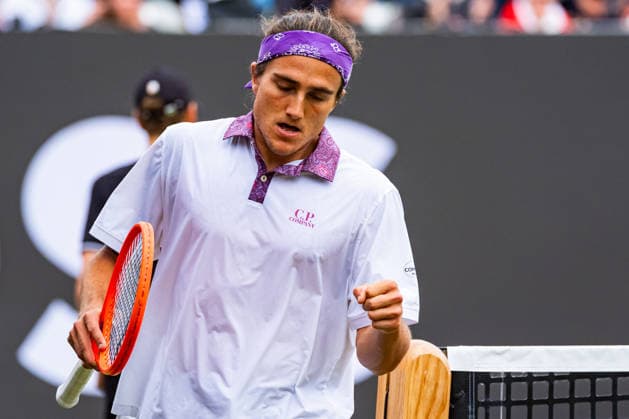 Stuttgart, GERMANY - June 12: Mattia Bellucci (ITA) during the Singles Match between Mattia Bellucci (ITA) vs. Taylor Fritz (USA) at BOSS OPEN 2026, Tennisanlage Weissenhof on June 12, 2026 in Stuttgart, Germany. Baden-Württemberg Germany Copyright: xTimoxSteinx