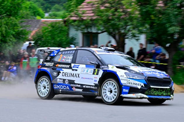 Agrotec Rally Hustopece, treti zavod mistrovstvi Ceske republiky v automobilovych soutezich, 12. cervna 2026, Kurdejov, Breclavsko. Posadka Adam Brezik a Zdenek Belak s vozidlem Skoda Fabia RS Rally2. (CTKxPhoto VaclavxSalek) CTKPhotoP2026061207756  CTKPhotoP2026061207756