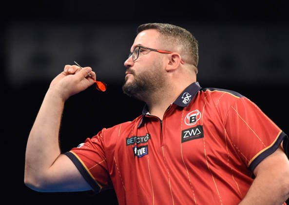 12.06.2026, xhbx, Dart World Cup of Darts 2026, v.l. Cristo Reyes (Portugal) (DFL DFB REGULATIONS PROHIBIT ANY USE OF PHOTOGRAPHS as IMAGE SEQUENCES and or QUASI-VIDEO) Frankfurt