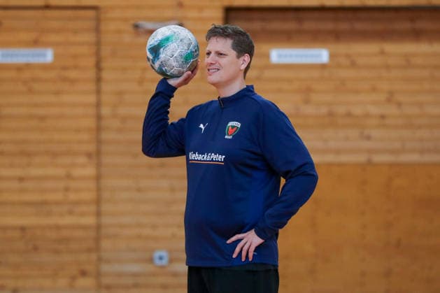 12.06.2026, xgox, Handball - EHF Champions League Media Day - und Abschlusstraining emspor, v.l. Nicolej Krickau (Berlin, Trainer) Koeln