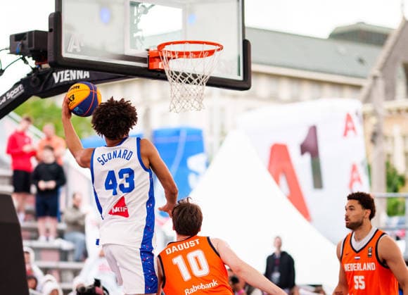 BASKETBALL - FIBA 3x3 World Tour VIENNA,AUSTRIA,12.JUN.26 - BASKETBALL - FIBA 3x3 World Tour. Image shows Maxime Sconard (FRA).  GEPAxpictures xEdgarxEisner