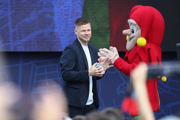12.06.2026, xtgx,Handball, EHF Champions League, Opening Party v.l. Sebastian Barthold (Magdebug, 25) Koeln