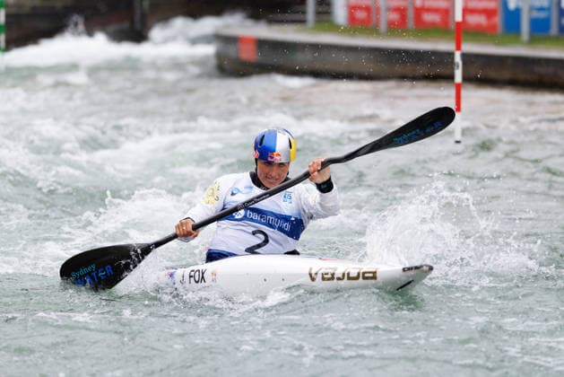 Jessica Fox (AUS) bei ICF CANOE SLALOM WORLD CUP, Kanusport, Frauen, Kajak, 2026, am 12.06.2026 in Augsburg, Eiskanal. Bayern Deutschland