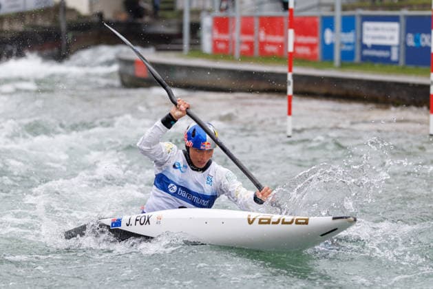 Jessica Fox (AUS) bei ICF CANOE SLALOM WORLD CUP, Kanusport, Frauen, Kajak, 2026, am 12.06.2026 in Augsburg, Eiskanal. Bayern Deutschland
