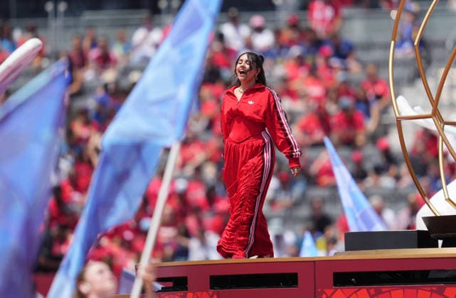Jessie Reyez (Canada) looks on during Canada and Bosnia and Herzegovina, Group B FIFA World Cup, WM, Weltmeisterschaft, Fussball 2026, Toronto Stadium, Toronto, Canada on June 12, 2026. Thor Wegner DeFodi Images. (Photo by DeFodi Images) -