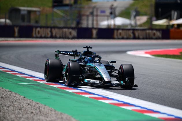 F1 Grand Prix of Barcelona-Catalunya - Practice George Russell of Mercedes-AMG Petronas drives during free practice for the Barcelona - Catalunya Grand Prix at Circuit de Catalunya in Montmelo, Spain, on June 12, 2026. MontmelÃ² Catalunya Spain  Copyright: xAndreaxDiodatox originalFilename:diodato-barcelon260612_npWf9.jpg