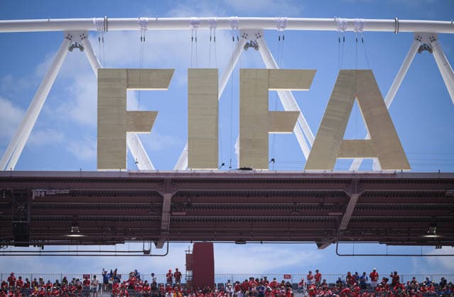 Fussball FIFA WM 2026 Vorrunde Gruppe B Kanada - Bosnien - Herzegowina 12.06.2026 FIFA Schriftzug am Stadiondach in Toronto