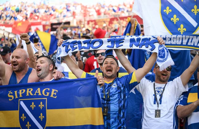 Fussball FIFA WM 2026 Vorrunde Gruppe B Kanada - Bosnien - Herzegowina 12.06.2026 Bosnien - Herzegowina Fans machen Stimmung