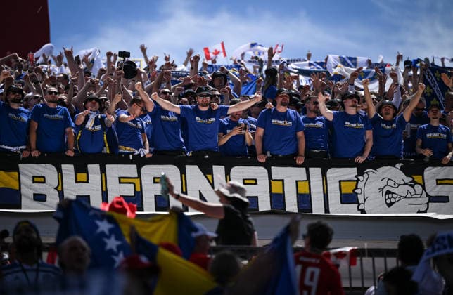 Fussball FIFA WM 2026 Vorrunde Gruppe B Kanada - Bosnien - Herzegowina 12.06.2026 Bosnien - Herzegowina Fans machen Stimmung, Ultra Gruppe