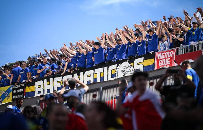 Fussball FIFA WM 2026 Vorrunde Gruppe B Kanada - Bosnien - Herzegowina 12.06.2026 Bosnien - Herzegowina Fans machen Stimmung, Ultra Gruppe