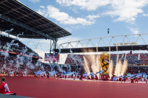 A general view of opening ceremony of Canada before FIFA World Cup, WM, Weltmeisterschaft, Fussball game between Canada and Bosnia and Herzegovina at Toronto Stadium on June 12, 2026 in Toronto, Ontario, Canada  Copyright: xCurtisxWongx xSPPx Sportspressphoto_SPR165290