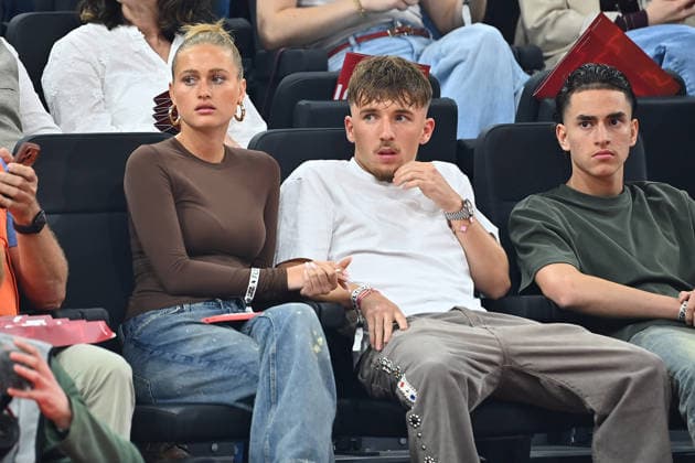 Lennart KARL (Bayern Muenchen) mit Freundin Zoe KAEPPELE. Basketball BBL,Saison 2025 2026 Play Off Finale Spiel 1, FC Bayern Muenchen - Alba Berlin am 12.06.2026 S A P G A R D EN Â