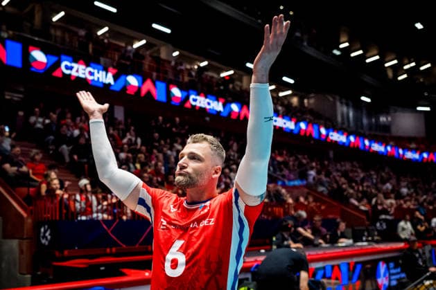 Milan Monik (CZE) reacts during the European Volleyball League match Bosnia and Herzegovina vs. Czech Republic, in Jihlava, June 12, 2026. (CTKxPhoto JaroslavxSvoboda) CTKPhotoP2026061207896  CTKPhotoP2026061207896